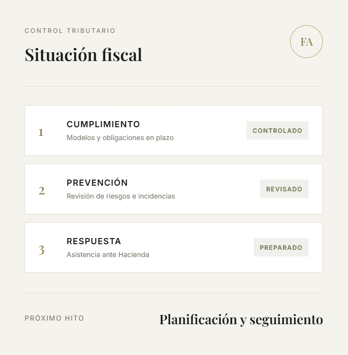 Hola de servicio de asesoría fiscal